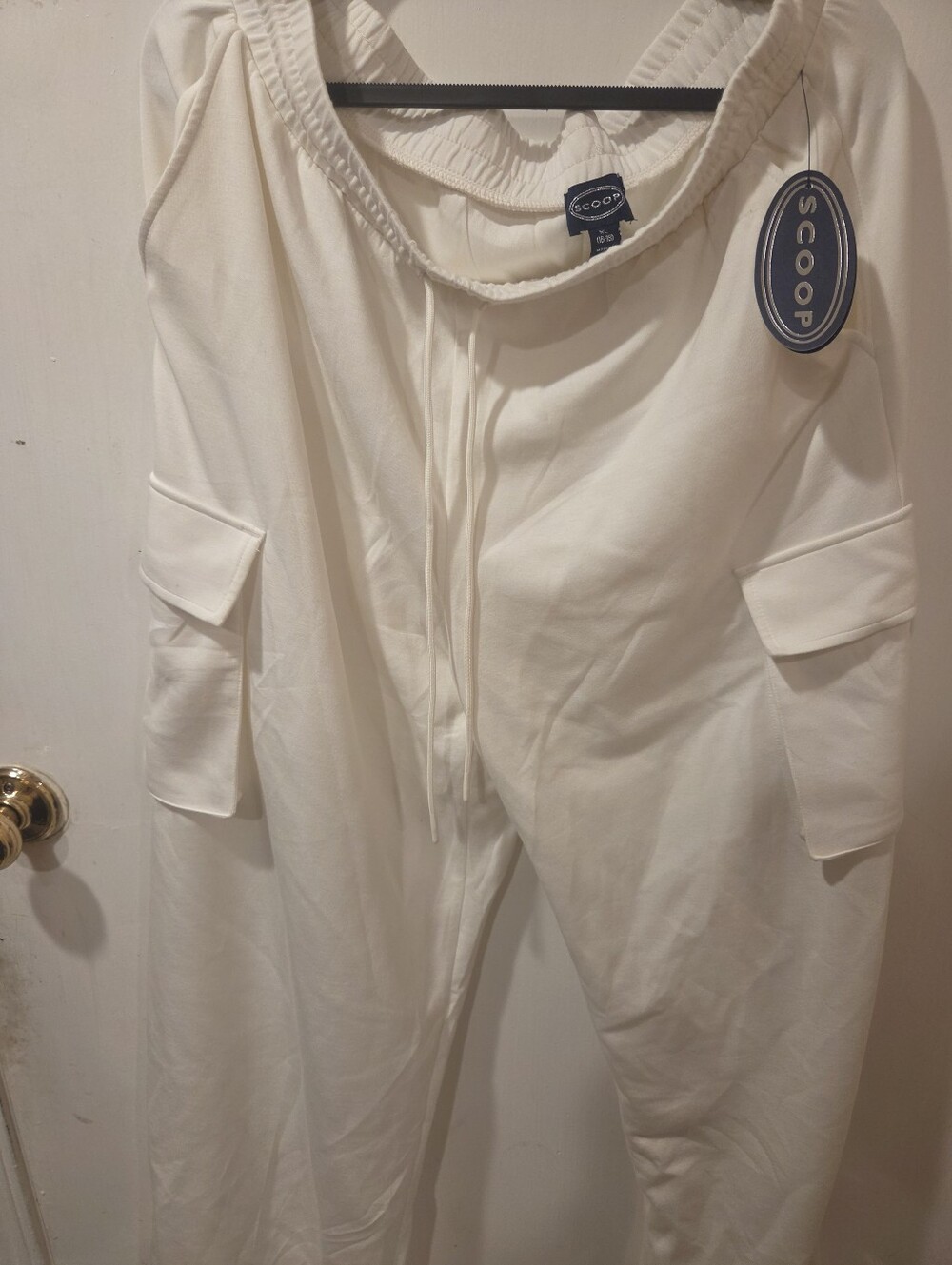 Scoop Cream Scuba Cargo Trousers Pocket Joggers Xl - Picture 3 of 9